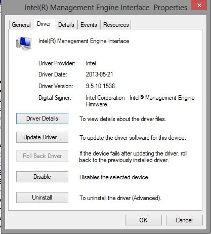 intel system 2345.5.3.0|Support for Intel® Management Engine.